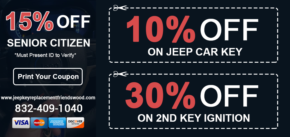 Jeep Key Replacement Friendswood TX Printable Coupon